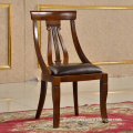 Modern design solid rubber wood hotel room dining chair in brown